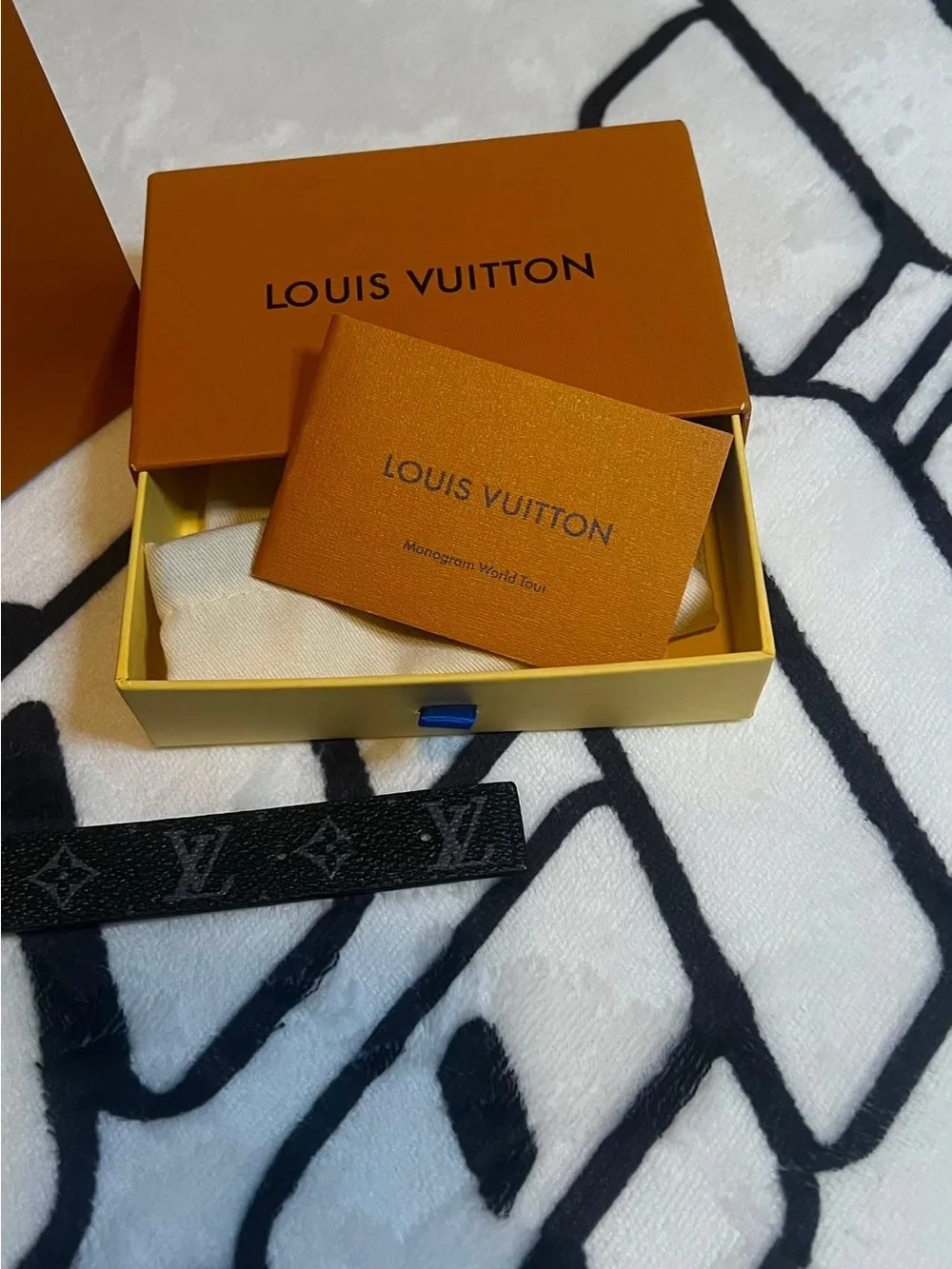 Louis Vuitton Black Monogram Leather Strap